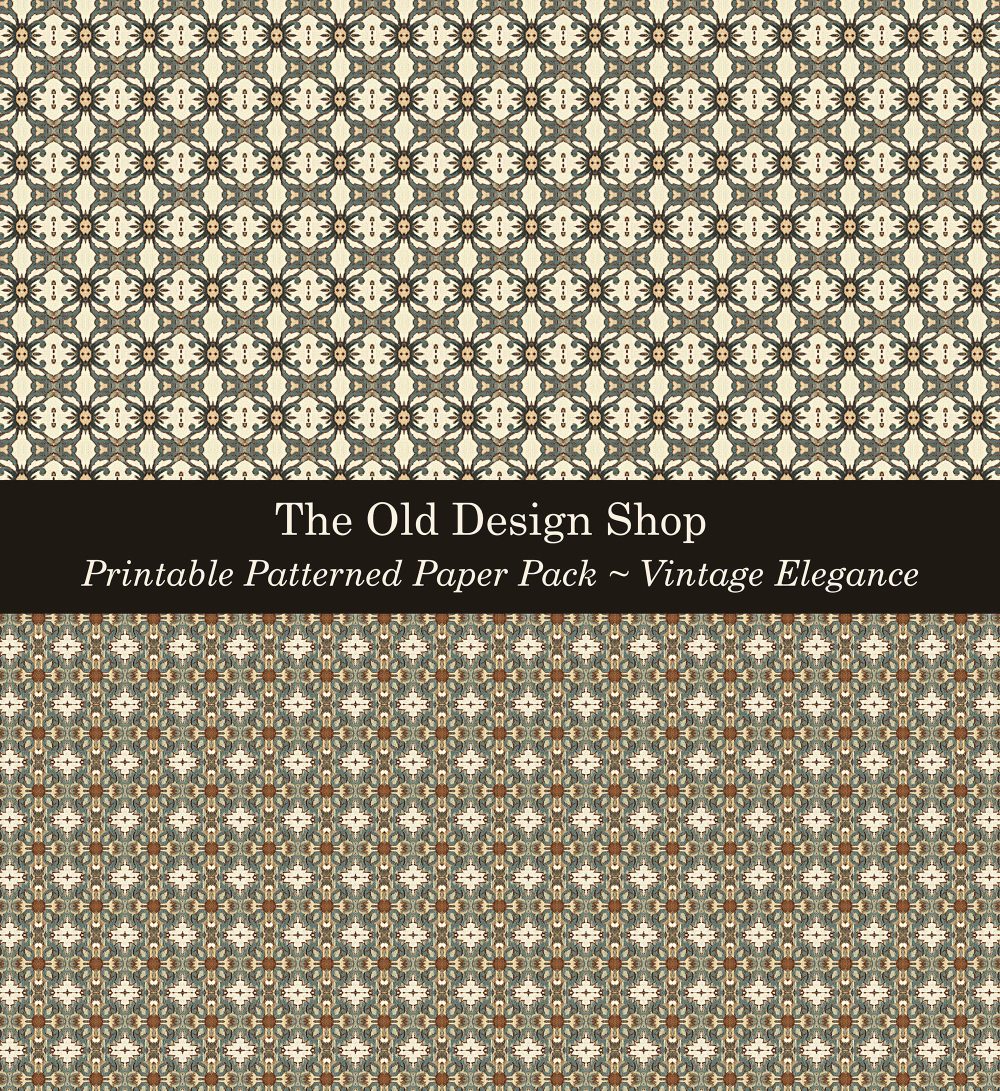 Vintage Elegance Digital Papers Junk Journal Signature Paper Pack ...