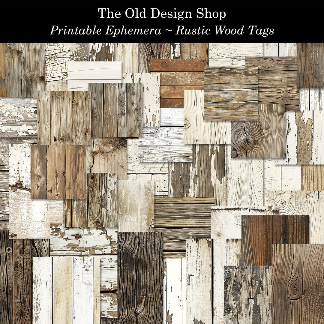 Rustic Wooden Tags Printable Wood Tag Set Junk Journal Supply ...