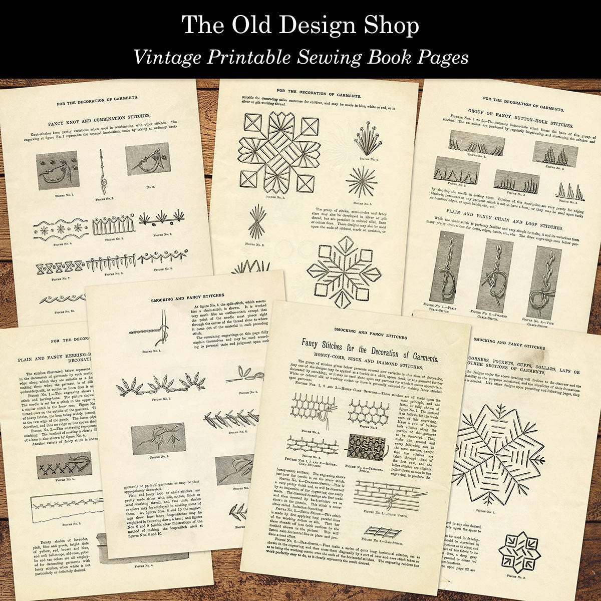 Printable Old Book Pages Stitches Illustrated Vintage Sewing Printable Old Book Pages Stitches Illustrated Vintage Sewing