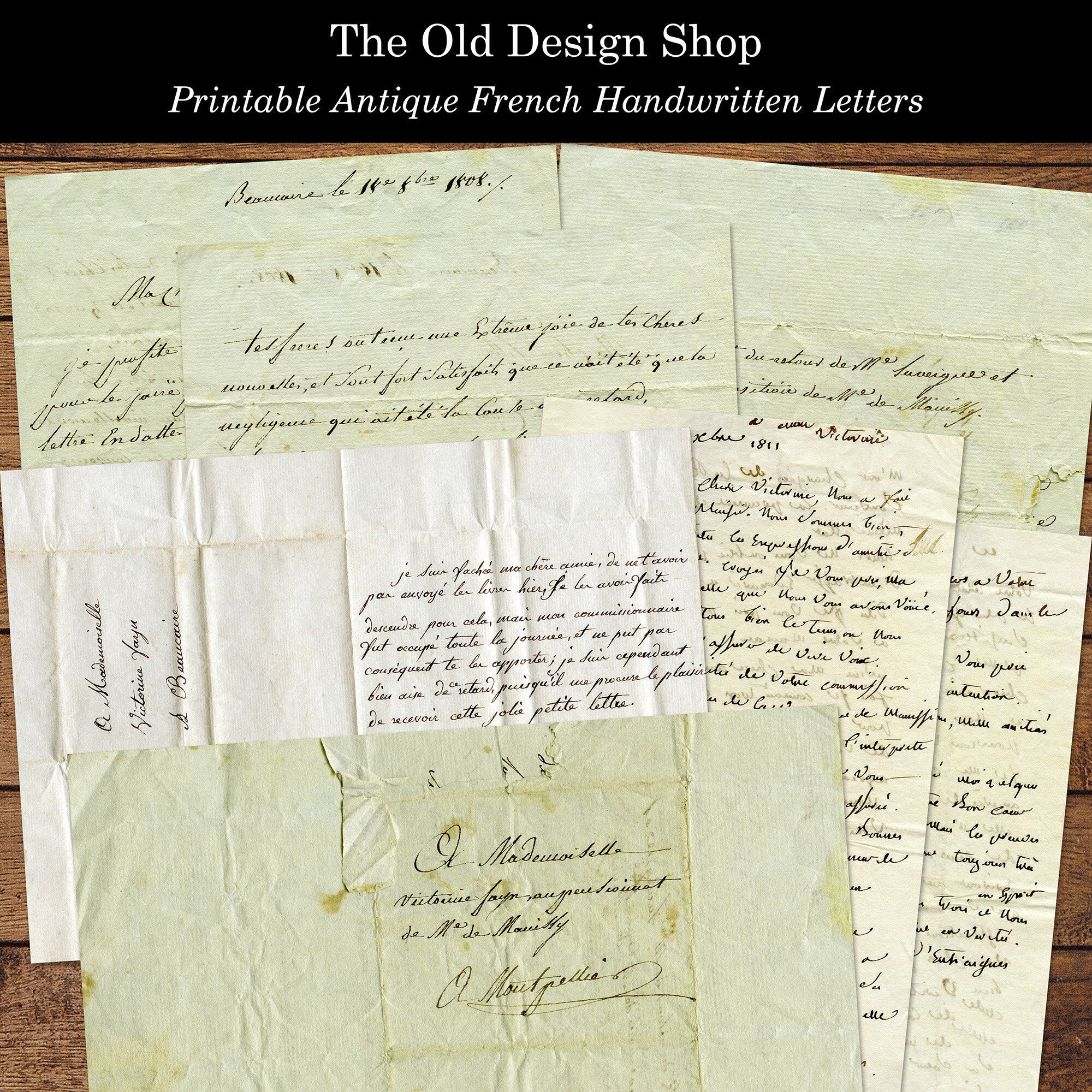 Printable Antique French Handwritten Letters for Junk Journals ...