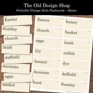 Ostern Flash Karten Printable Junk Journal Ephemera Retro Vintage-Karte Clipart Ostern Worte Kartenherstellung Angebot Digital Download JPG