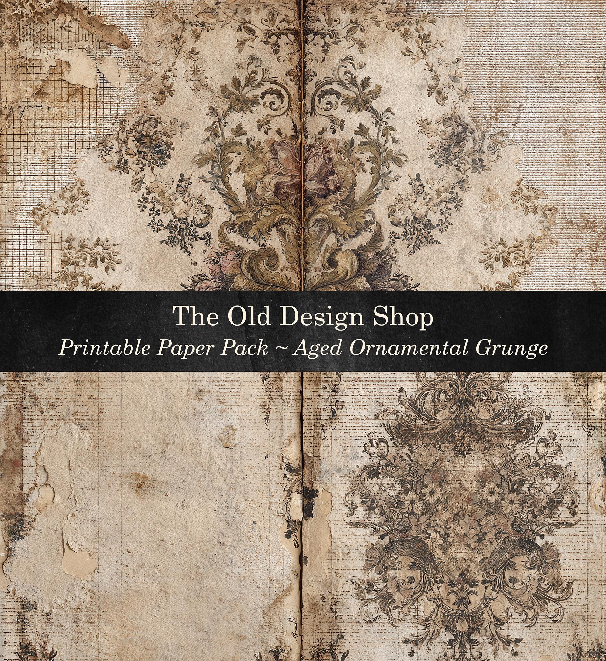 Vintage Grunge Digital Paper Pack Junk Journal Background Papers ...