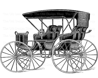 Vintage Horse Carriage Clipart, Antique Vehicle Sublimation, Digital Download PNG, JPG