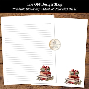Papelería para escribir cartas navideñas imprimibles Libros decorados Papelería para amigos por correspondencia imprimible Diario digital rayado y sin raya Descarga instantánea