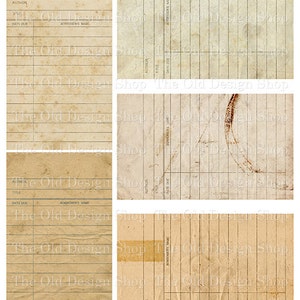 Afdrukbare bibliotheekkaarten verouderd shabby vintage stijl retro boekenliefhebbers neutrale ephemera voor junk tijdschriften aanbod kaarten maken digitale download