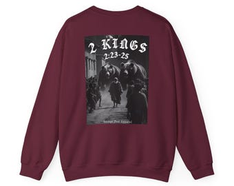 2 Kings 2:23-25 Elisha Long Sleeve | Dark Forest Christian Tee | Mens Scripture Apparel | Biblical Graphic | Christian Dad Gift