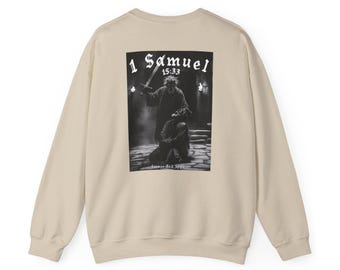 1 Samuel 15:33 Long Sleeve | Samuel and Agag Christian Tee | Dark Scripture Apparel | Mens Bible Verse Shirt | Hardcore Scripture Gift