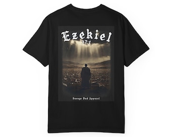 Ezekiel Christian T-Shirt | Biblical Prophet Vision Back Print | Mens Scripture Tee | Bible Verse Faith Apparel | Christian Gift