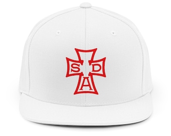 SDA Red Cross Emblem Snapback Hat | Church Logo Baseball Cap