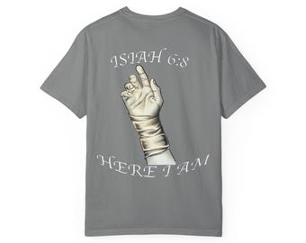 Isaiah 6:8 T-Shirt | Here Am I Send Me Tee | Minimalist Christian Apparel | Mens Faith Shirt | Scripture Tshirt | Christian Dad Gift