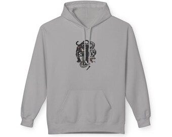 Savage Dad Apparel Hoodie | Minimal Monochrome Emblem Pullover | Mens Christian Streetwear | Faith Based Apparel | Gift for Him