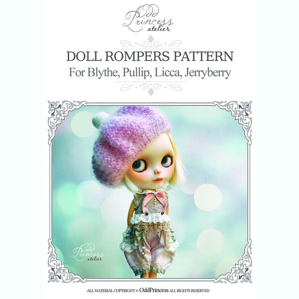 E-PATTERN DOLL ROMPERS Per Blythe, Pullip, Imda 2.2, Jerryberry By Odd Princess, Istruzioni passo passo