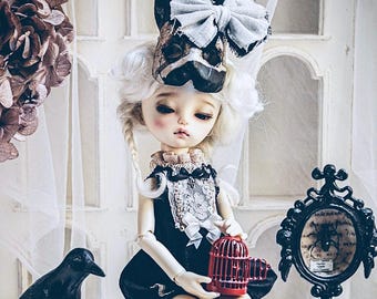 Odd Princess & Ederamari HALLOWEEN Collaboration For Blythe/Pullip/Imda 2.6/Imda 3.0/Dodollsdream/Imda 4.3 Silk Outfit With Mask