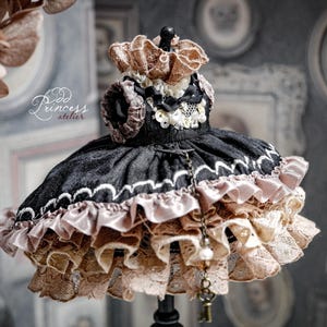 DARK ALICE Blythe/Pullip/Imda 3.0/ Teacup Halloween Deluxe Silk Dress With Mask By Odd Princess, Collaboration With Edera image 8