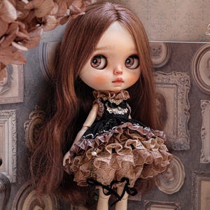 DARK ALICE Blythe/Pullip/Imda 3.0/ Teacup Halloween Deluxe Silk Dress With Mask By Odd Princess, Collaboration With Edera image 4