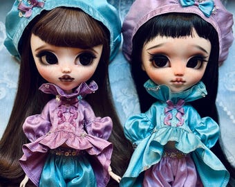 FORGET ME NOT Blue Purple Silk Outfit For Blythe/Pullip By Odd Princess Atelier