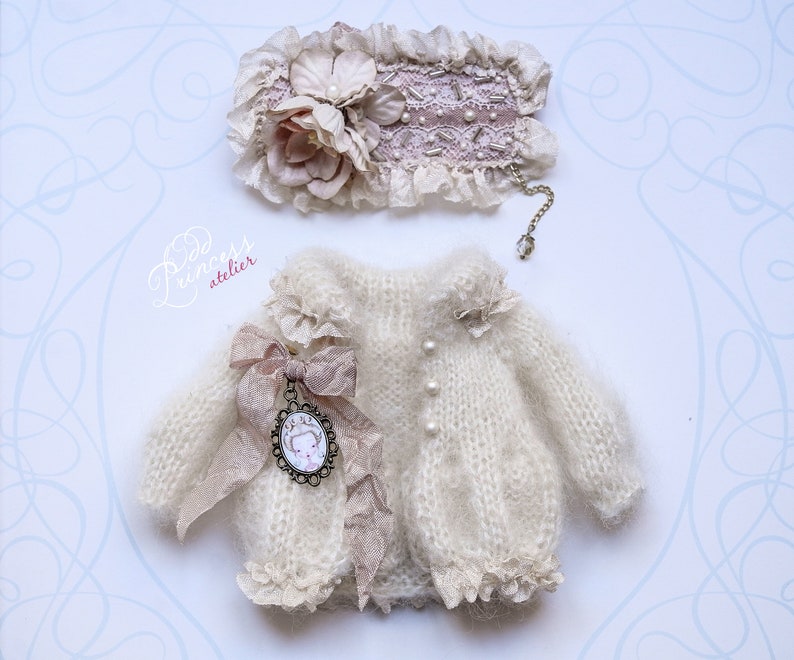ENCHANTED FLOWERS JACKET, Silk Mohair Outfit by OddPrincess For Blythe/Pullip/Imda 2.6 and 3.0 Dolls image 2
