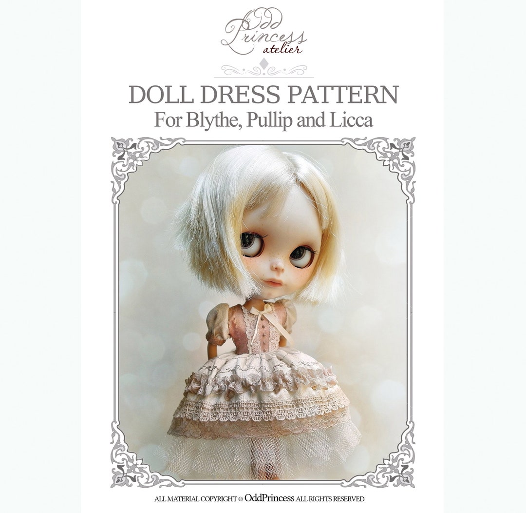 Pullip Pattern DOLL DRESS E-PATTERN for Blythe, Pullip, Licca, Pure Neemo by Odd ...