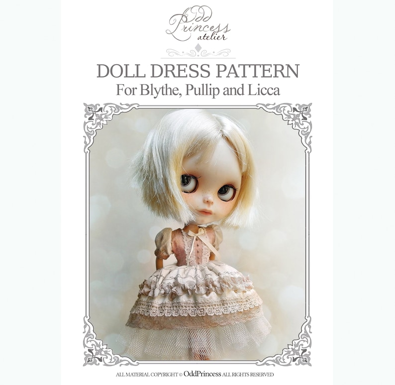 DOLL DRESS E-PATTERN For Blythe, Pullip, Licca, Pure Neemo By Odd Princess, Step By Step Instructions image 1