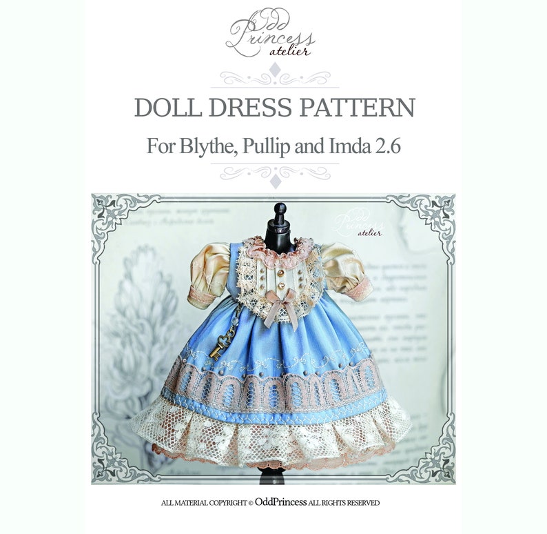 Pullip Pattern DOLL DRESS E-PATTERN for Blythe, Pullip, Imda 2.6 by Odd Princess ...