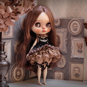 DARK ALICE Blythe/Pullip/Imda 3.0/ Teacup Halloween Deluxe Silk Dress With Mask By Odd Princess, Collaboration With Edera image 10