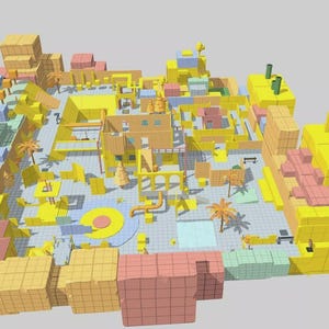 Minimal Cartoon Arena Karte 3D Modell | Low Poly Spielumgebung (Digitaler Download)