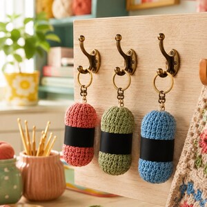 Crochet Yarn Skein Keychain Pattern, Mini Bag Charm, Amigurumi Accessory