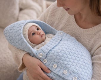 Baby Doll Sleeping Bag Knitting Pattern PDF Newborn Bunting Baby Cocoon Digital Download