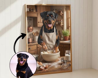 Personalisiertes Hunde Portrait vom Foto | Lustig Backender Hund Wandkunst | Personalisierte Hundebackplätzchen | Einzigartiges Geschenk für Hundeliebhaber