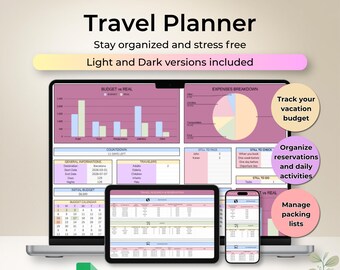 Family Travel Planner Google Sheets Template Vacation Budget Tracker Itinerary Spreadsheet Kids Activity Trip Printable Simple Travel Tool