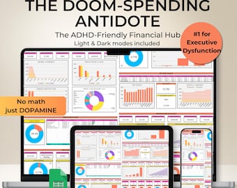ADHD Budget Spreadsheet Google Sheets Doom Spending Antidote Monthly Budget Planner Personal Finance Expense Tracker Simple Debt Dashboard