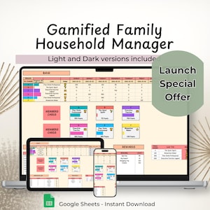 ADHD-sysslor Google Sheets-mall Verktyg för exekutiv dysfunktion Gamifierad uppgiftsspårare Dopaminhubb Neurodivergenta poängsystem för vuxna
