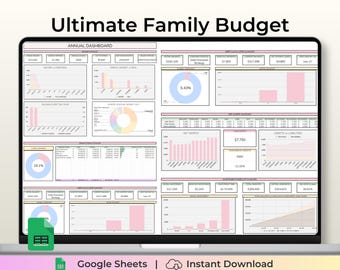 Family Budget Spreadsheet Google Sheets Monthly Annual Budget Planner Household Expenses Couples Finance Tracker Bill Calendar Sinking Funds