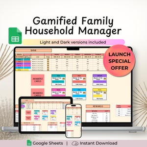 Szablon Arkuszy Google dla ADHD, Narzędzie do śledzenia zadań w formie gier, Centrum dopaminowe, System punktowy dla dorosłych z odmiennością neurologiczną