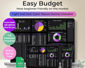 Easy Budget Google Sheets | Monthly Finance Tracker for Beginners | Simple Money Manager | Beginner Budget Spreadsheet | Low Effort Planner