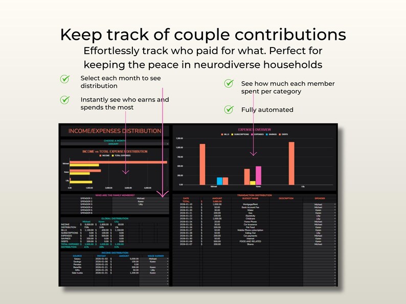 ADHD Budget Tracker Pro Google Sheets Monthly Annual Budget Spreadsheet Executive Dysfunction Tool Visual Map Sinking Funds Debt Snowball afbeelding 10