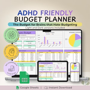 ADHD Budget Planner Google Sheets, Dopamine Finance Dashboard, Neurodivergent Money Tracker, Visual Budgeting Tool, Month Week Paycheck Hub