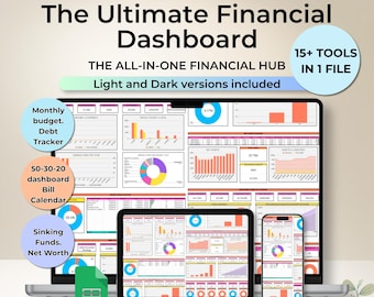 Ultimate Annual Budget Spreadsheet Financial Dashboard Google Sheets Template Monthly Tracker Financial Planner Bill Tracker Debt Tracker