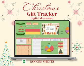 Christmas Budget Tracker Google Sheets Holiday Gift Tracker Monthly Actual Expense Spreadsheet Christmas Shopping List Holiday Gift Planner