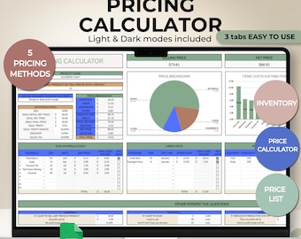 Pricing Calculator Small Business Product Pricing Spreadsheet Google Sheets Handmade Cost Tracker Wholesale Retail Price List Template Craft