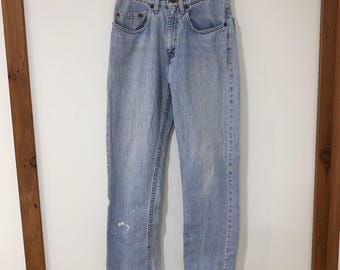 Levi's Big Jean Vintage Student Straight Leg 28x30 Light Wash Paint Splatter 90s