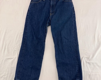 Pantalones vaqueros de mezclilla vintage Y2K Polo Jeans Co RL Brixton para hombre, corte holgado y pierna recta, talla 34.