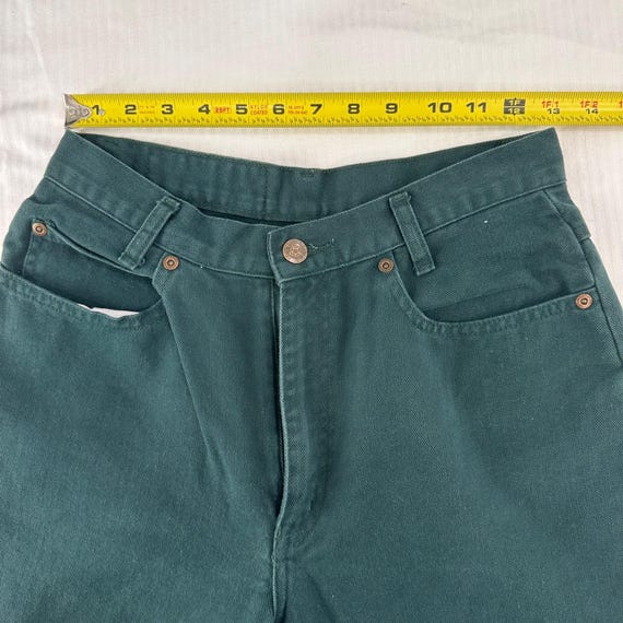 VTG 90s Paris Sport Club Genuine Authentic Hunter Green High Rise Mom Jeans 11 View 4