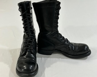 Vintage Corcoran Red Label Jump Boots Mens 7.5 M Black Leather USA Military