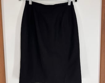 Falda lápiz de lana vintage Harve Benard, talla 6, negra, forrada, estilo Academia.