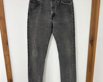 Vintage Levis 505 Denim Jeans Mens 36x36 Black Wyprodukowano w USA w 1989 roku