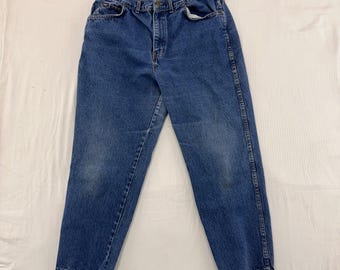 Chic Jeans Vintage 90s Mom para mujer, talla 10 WP, azul, algodón, corte cónico, tiro alto, fabricado en EE. UU.