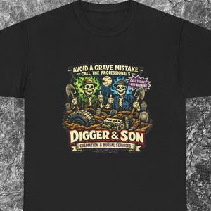Digger & Son Monster Truck-parodi Vuxenskjorta | Herr Grave Digger-skjorta, Grave Digger-t-shirt, Son Uva Digger-skjorta, Grave Digger Monster Truck bild 3