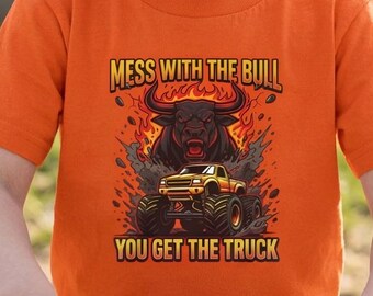 Camiseta Crazy Bull Monster Truck para niños / Camiseta El Toro Loco para niños, Regalo El Toro Loco para niños, Camiseta Crazy Bull para niños, Camiseta Monster Truck para niños