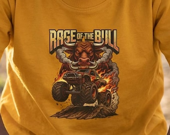 Camiseta Crazy Bull Monster Truck para niños / Camiseta El Toro Loco para niños, Regalo Crazy Bull Truck para niños, Regalo El Toro Loco para niños, Bull Monster Truck